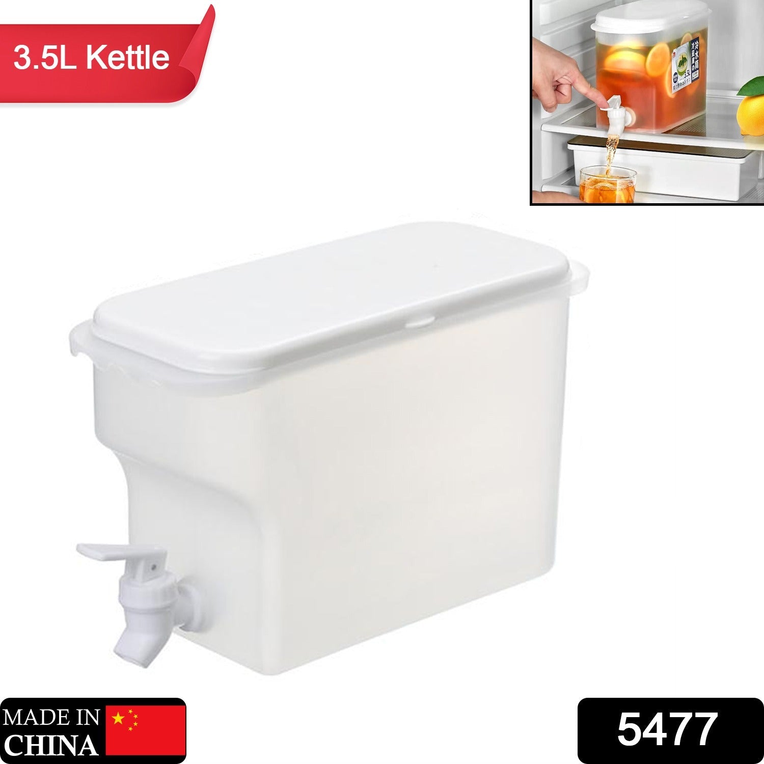 5477 Water Jug with Tap Cold Water Container Bottle Tap Dispenser with Tap Dispenser for Beverage for Kitchen Refrigerator (Plastic Jug 3.5 Ltr ) 5477 Water Jug with Tap Cold Water Container Bottle Tap Dispenser with Tap Dispenser for Beverage for Kitchen Refrigerator (Plastic Jug 3.5 Ltr )